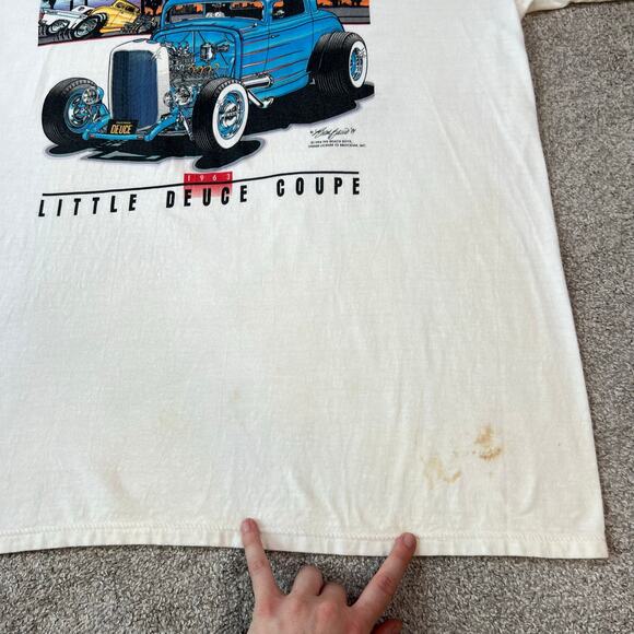 Vintage Brockum The Beach Boys 1994 Little Deuce Coupe T-Shirt Size XL White - Picture 5 of 12